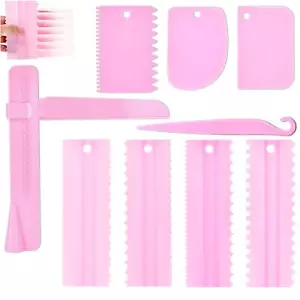 Cake Scraper Set of 9 PacksCake Decorating Comb and Icing Smoother Plastic Sa... - Picture 1 of 6