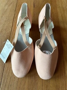 Sansha Alba Canvas Ballet Teaching and Character Shoes Pink 13M TE8 New US 10 - Picture 1 of 6