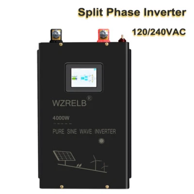 Pure Sine Wave Inverter 4000W 48V to 120V 240V Split Phase Solar Home Car Motor - Image 1 of 4