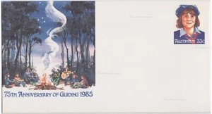 Cover Australia, 1985. Unused . 75th Anniv. Of Guiding 1985 Guides and a campfir - Picture 1 of 2