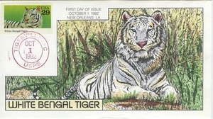 US, # 2709 White Bengal Tiger, Collins Hand-painted First Day Cover Perfect!!! - Picture 1 of 1