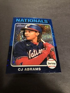 2024 Topps Heritage CJ Abrams refractor de motas azules #446 Washington Nationals - Imagen 1 de 2