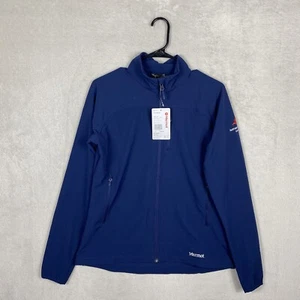 Marmot Tempo Jacket Womens M Arctic Navy Full Zip Pockets Stretch Hiking Logo - Picture 1 of 10