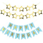 HAPPY BIRTHDAY BUNTING BANNER HANGING DECORATION STAR WEDDING THEME PARTY BANNER