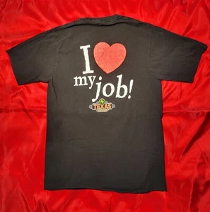 TEXAS ROADHOUSE I LOVE MY JOB T SHIRT Restaurant Uniform (Altered) Size M - Picture 1 of 8