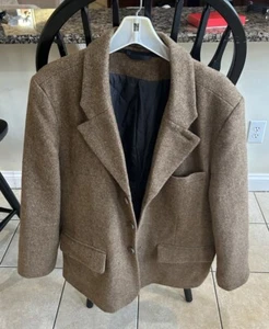 L. L. Bean Brown Herringbone Primeloft Shetland Wool Sportcoat Jacket 40S - Picture 1 of 4