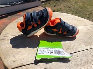 Baby Boys Stride rite Rourke Navy/orange  Athletic shoes Size 3W NEW