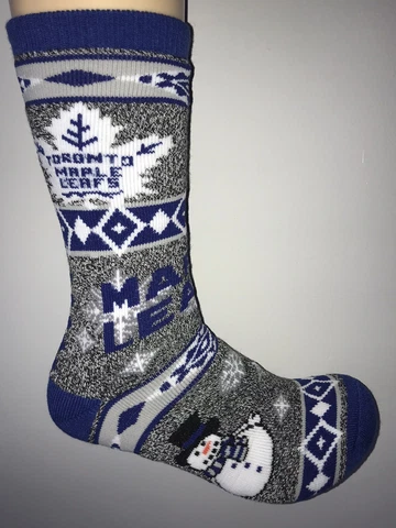 TORONTO MAPLE LEAFS NHL HOCKEY JERSEY LOGO SNOWMAN CREW LENGTH SOCKS LARGE Cover
