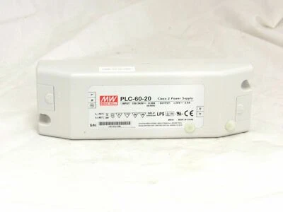 Mean Well PLC-60-20 AC/DC Power Supply Single Out 3 A 20V 60W 12-4 - Image 1 of 3