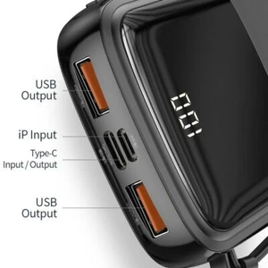 Baseus 10000mAh Mini power bank Built-in cable for iPhone 14 13 12 11 Pro Max - Picture 1 of 10