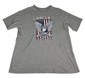 Cabela's USA Flag Eagle Patriotic T-Shirt Men's Sz XL Heather Gray 4th Of July - Picture 1 of 3
