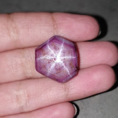 53.70cts 6 Ray Natural Star Ruby Hexagon Cabochon Shape Gemstone 22mm -19mm 1pc - Image 1 of 4