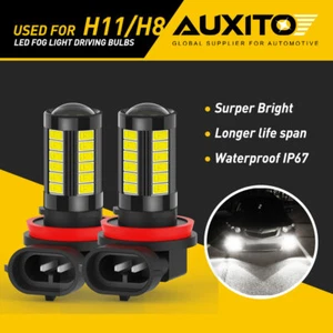 AUXITO H11 H8 5-Side LED Fog Light Driving DRL Bulbs HD lens 6000K High Power G - Picture 1 of 12