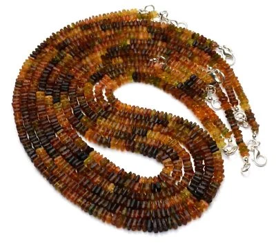 Natural Gem Brazil Multi Tourmaline Unpolished 4-5mm Square Beads Necklace 17" - Image 1 of 4