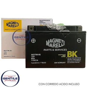 BATTERIA MAGNETI MARELLI 12V 8AH YT9B-BS YAMAHA XP T-MAX TMAX 500 2001 2002 2003 - Bild 1 von 2