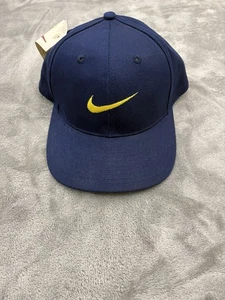 Vintage Nike Snapback Cap Blau Gelb Swoosh 560982 411 Navy Neu mit Etikett - Bild 1 von 7