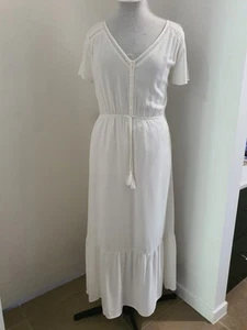 LADIES NEW JAY JAYS WHITE MAXI DRESS SIZE 16 - Picture 1 of 9