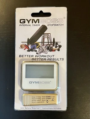 Gymboss Intervallzeitgeber und Stoppuhr Gold Weiß NEU In OVP Sportuhr Fitness - Bild 1 von 3