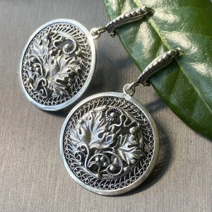 Vintage Earrings Sterling Silver Estate Fine Jewelry PreOwned Filigree Statement - Picture 1 of 22