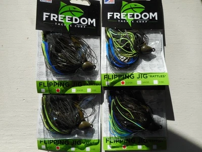 Lote de 4 - Señuelos Freedom Tackle 1/2 oz con sonajeros - Okeechobee Craw Foto 1 de 4
