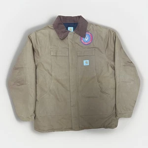 Vintage Carhartt Detroit Chore Coat Barn Jacket XLT Made USA Brown Quilt Lined - Picture 1 of 17