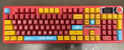 Custom Wireless Mechanical Keyboard – Iron Man Themed Keycaps - Image 1 of 2