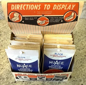 1950-60s Vintage Display Of NuAce Photo Album Mounting Paper Corners - Picture 1 of 13