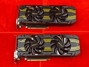 2 x PNY GeFORCE GTX 770 VCGGTX7704XPB-OC 4GB GDDR5 GRAPHICS CARD HDMI/DP/DVI - Picture 1 of 16