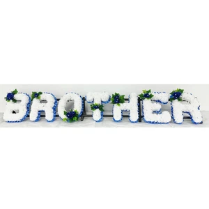 BROTHER Artificial Silk Funeral Flower Any 7 Letter Name Tribute Wreath DAD BRO - Picture 1 of 2