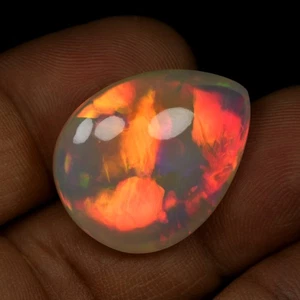 26.94 Ct IF Pear 25.6 x 20 MM Genuine Rainbow Multi Colors Play Welo Opal !!! - Picture 1 of 5