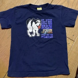 Vintage Big Dogs T-Shirt Size 7 Youth Made In The USA Navy Blue - Picture 1 of 6