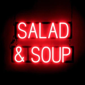 Letrero de ensalada y sopa SpellBrite | Aspecto de letrero de neón, luz LED | 23,0" X 15,0" - Imagen 1 de 11
