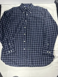 Tommy Hilfiger Button Down Herren Hemd kariert langarm blau weiß Large - Bild 1 von 5