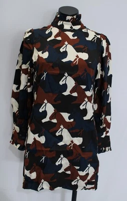 Mini Vestido Corey Lynn Calter Para Mujer Petite Rebecca Cambio CD4 Marrón/Azul XSP Foto 1 de 4