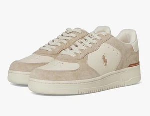Polo Ralph Lauren Men's Masters Court Suede/Leather Sneaker Milkshake/EC US 9 - Picture 1 of 9