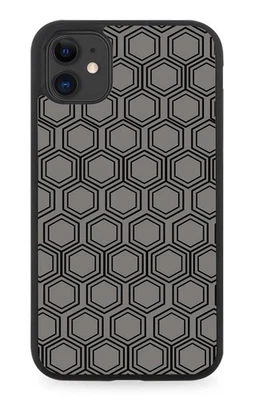 Dark Grey and Black Mens Stylish Patterned Rubber Phone Case Design Shapes F847 - Image 1 of 2