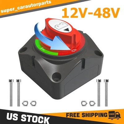 12V Battery Disconnect Rotary Switch Cut On/Off Set for Car RV SUV Marine Boat - Image 1 of 4