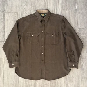 Camisa Cabelas Vintage Para Hombre XL Marrón Pata de Gallo Solapa Bolsillos Hecha en EE. UU. - Imagen 1 de 8