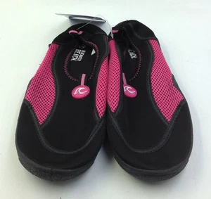 Bluewater Beach Womens Non Slip Aqua Water Pool Swim Shoes Pink Black Size Large - Picture 1 of 4