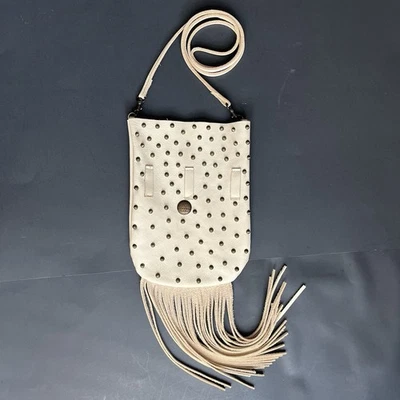 Bolso Bandolera Stacy and Laurie Mcfadin Cuero Tostado Bohemio Flecos Foto 1 de 4