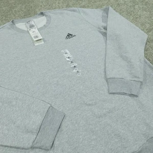 Adidas Crew Neck Sweater Mens XXL Pullover Gray NWT Outerwear - Picture 1 of 11