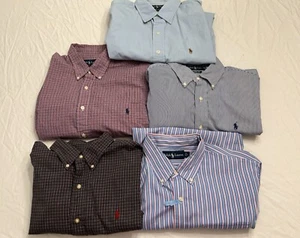 SET 5 Polo Ralph Lauren Button-Down-Hemden Herren Large - klassische Passform & schwarz - Vintage - Bild 1 von 23
