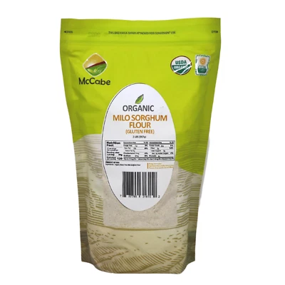 Harina de sorgo McCabe Organic Milo blanca, 2 lb (32 oz), certificada orgánica por el USDA Foto 1 de 4