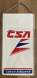 1990s CSA CZECH AIRLINES PENNANT FLAG DESKTOP - Picture 1 of 1