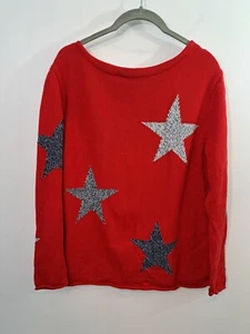 Suéter Norton Studio Petites Vintage Estampado de Estrellas Rojas Talla PL - Imagen 1 de 4