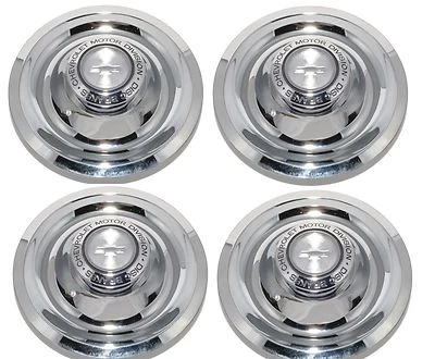 CHEVROLET CORVETTE CAMARO CHEVELLE RALLY Wheel FLAT Disc Brakes Center Cap SET  - Image 1 of 4