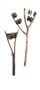Vintage Wooden Percussion Instruments Fork Rattles For Collectors & Musicians - Picture 1 of 6