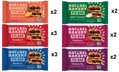 NATURE BAKERY LLC Nature's Bakery Whole Wheat Fig Bars, Variety Pack Sampler - 14ct Non-GMO,