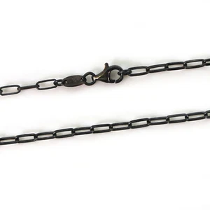 Oxidized Sterling Silver Necklace, Anklet, Bracelet-Long Box Chain (7.5"-36") - Picture 1 of 4