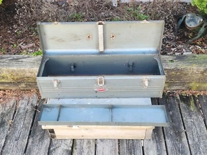 Craftsman 6517 Carpenters Toolbox w/Tray Metal 30" Vintage Side Handles - Picture 1 of 24